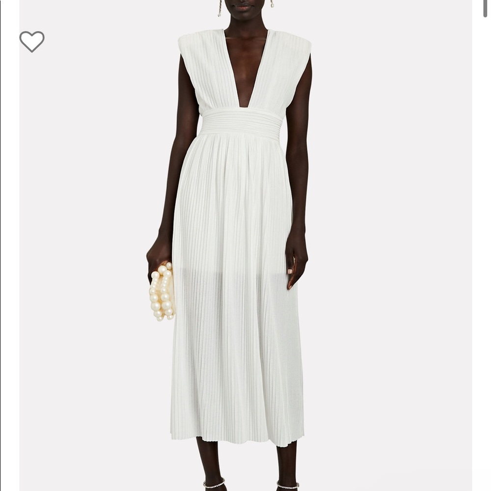 Sabina Musayev Palomit Pleated Midi Dress in White size Small